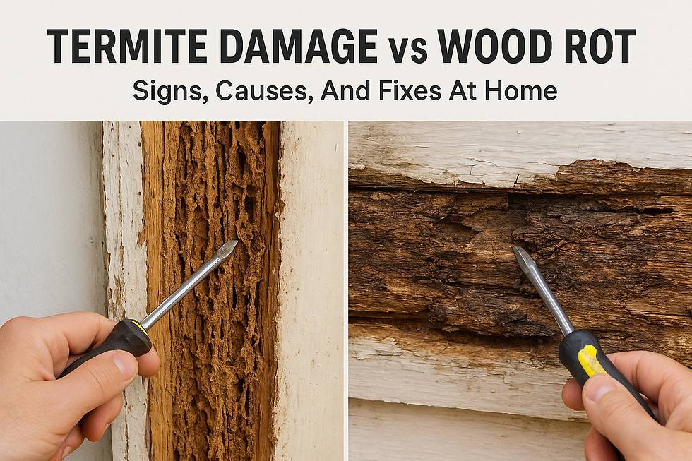 Termite Damage vs Wood Rot: Signs, Causes, And Fixes At Home