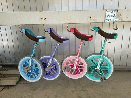 一輪車（ベルマーク購入分）納車作業