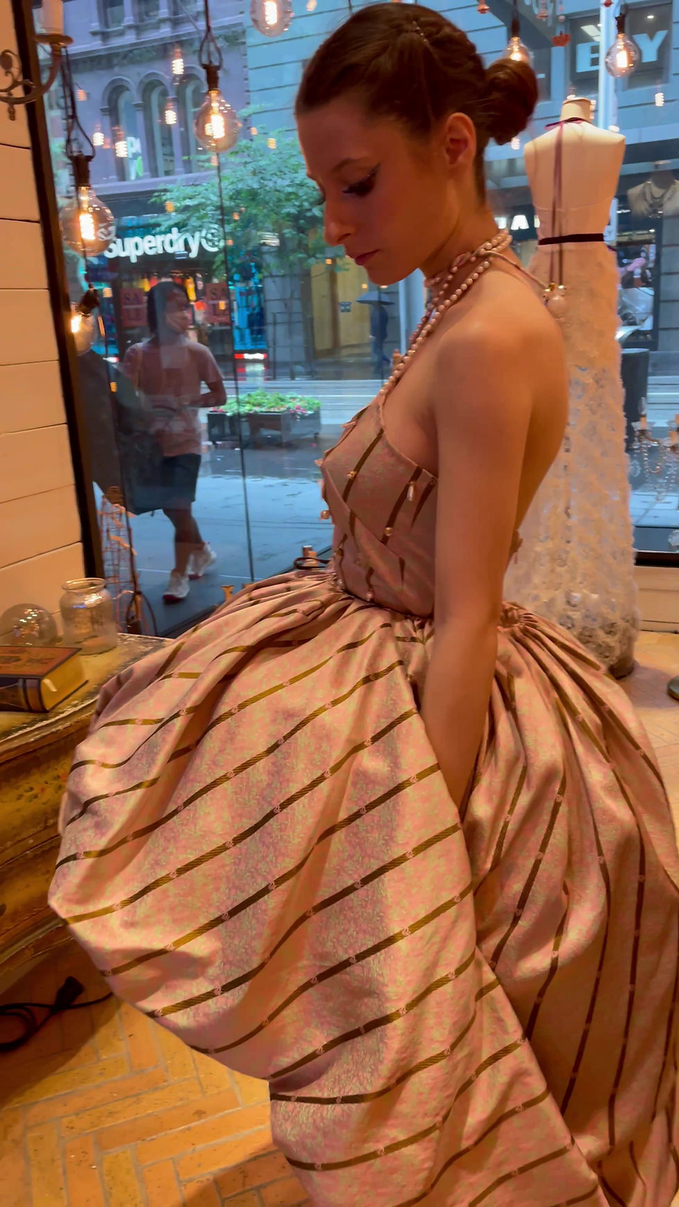 Thumbnail: Circus Stripe Bubble Twist Ballerina Dress