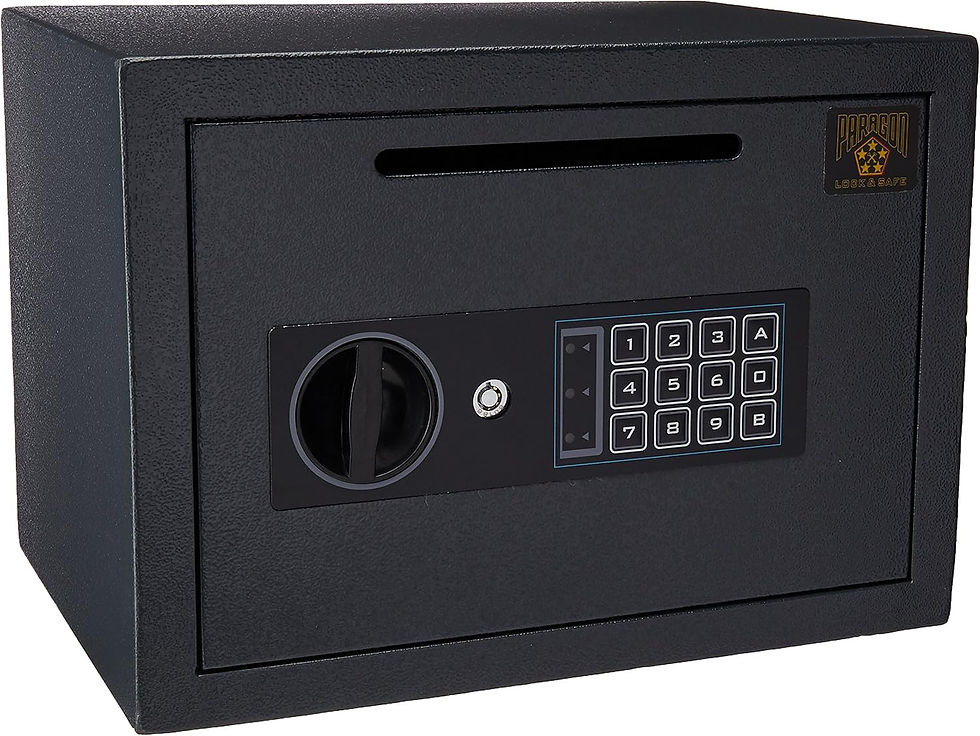 Thumbnail: Digital Steel Money Drop Safe with Keypad - Secure Cash Deposit Box for Home or 