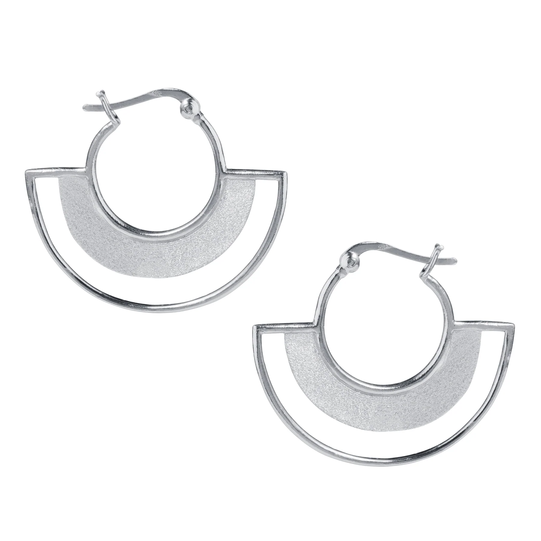 Christin Ranger Silver Demi Hoop Snap Post Earrings