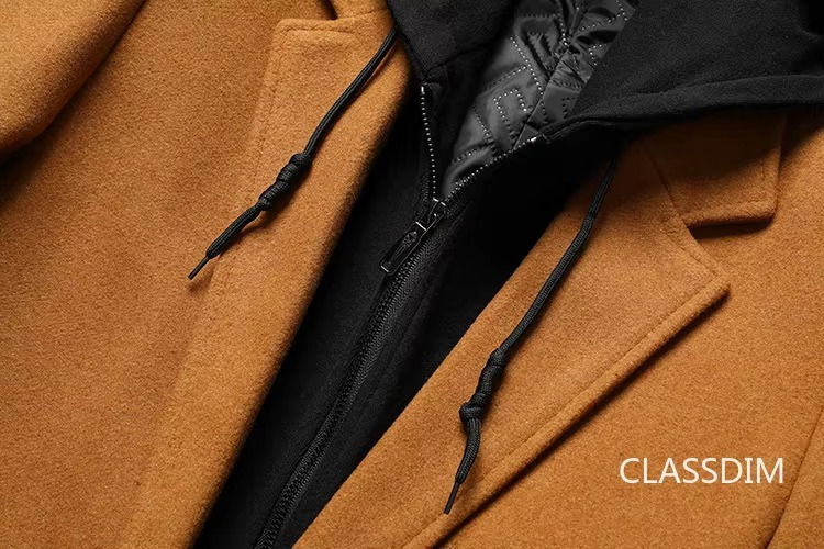 Thumbnail: Men’s Hooded Wool-Blend Trench Coat – Winter Business Casual