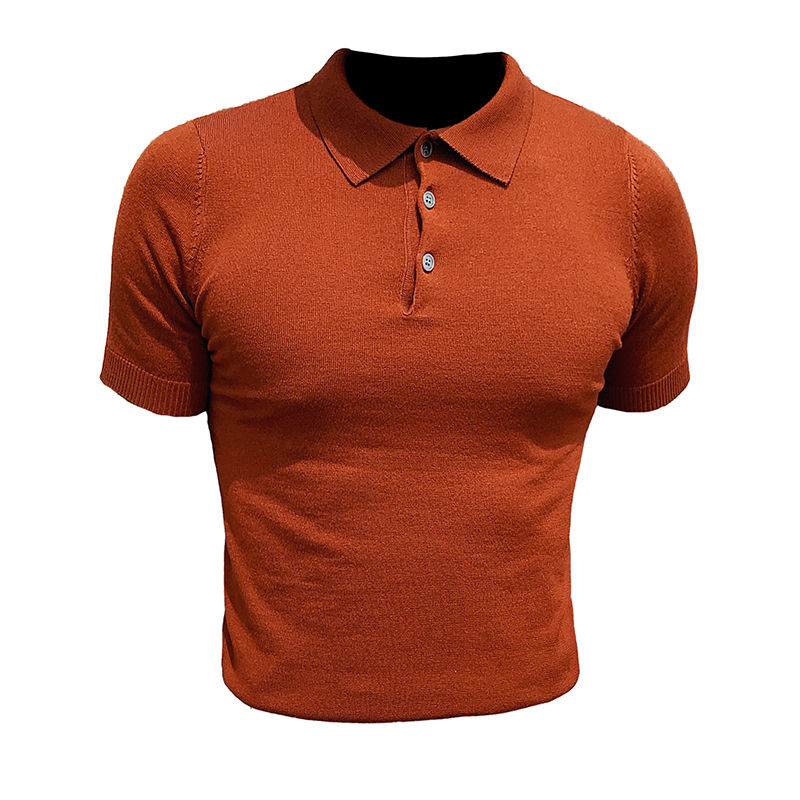Thumbnail: Men's Korean Luxury Ice Silk Knit Polo Shirt __ VAKRA
