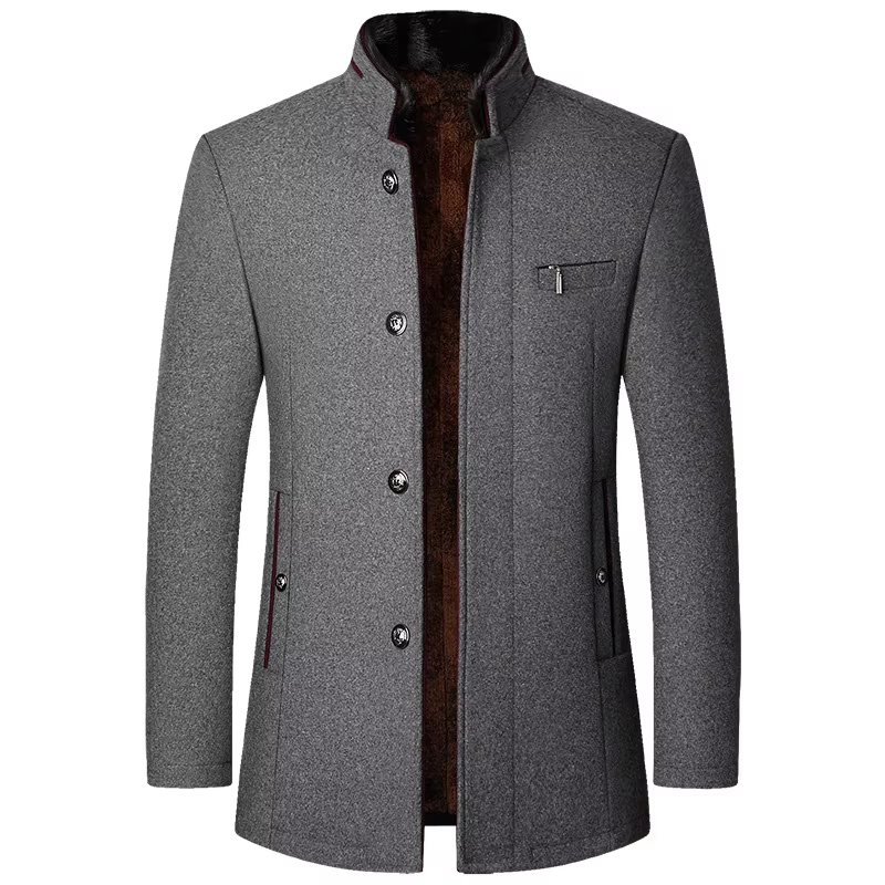 Thumbnail: Men’s Winter Stand-Collar Blazer Coat