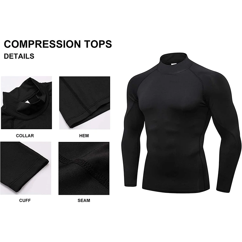 Thumbnail: Men’s Long Sleeve Compression Sports T-Shirt – Quick Dry Gym Wear