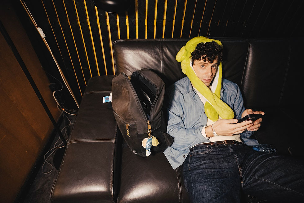 Post-show in Berlin, wearing a frog hat that two fans gifted me. Frogs have become popular gifts from fans because at my first show ever in Toronto, I was given a crocheted frog named Froggy Ambor (and now fans have made its own Instagram account).