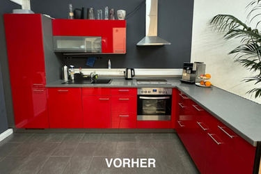 folierte Küche rot vorher