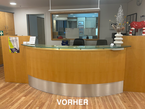 Praxis Möbelfolierung vorher