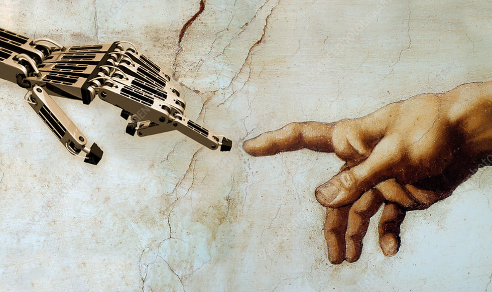 AI parody of "Creation of Adam"