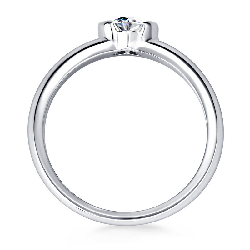 Thumbnail: Anziw Rose Gold Color 0.5ct Heart Shaped Moissanite Solitaire Engagement Ring Si