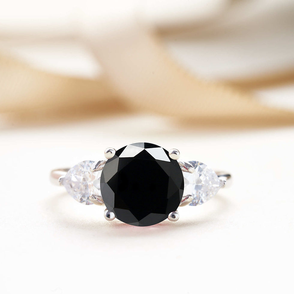 Thumbnail: Luxury 9mm 3ct D Color Moissanite Rings Classic 4 Prong S925 Sterling Silver Fin