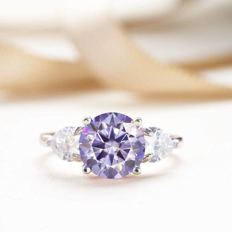 Thumbnail: Luxury 9mm 3ct D Color Moissanite Rings Classic 4 Prong S925 Sterling Silver Fin
