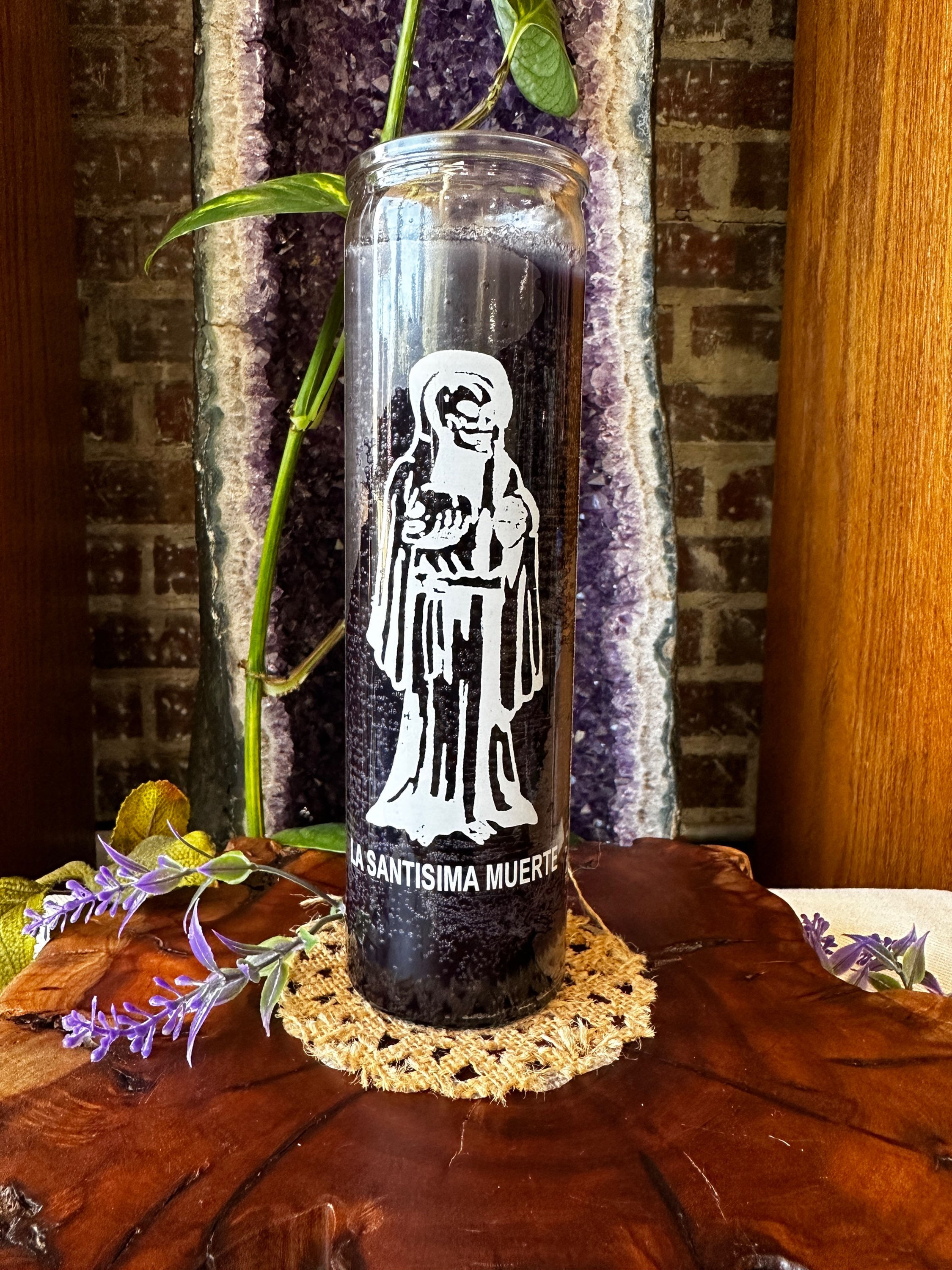Santa Muerte Holy Death Seven Day Prayer Candle (Black)