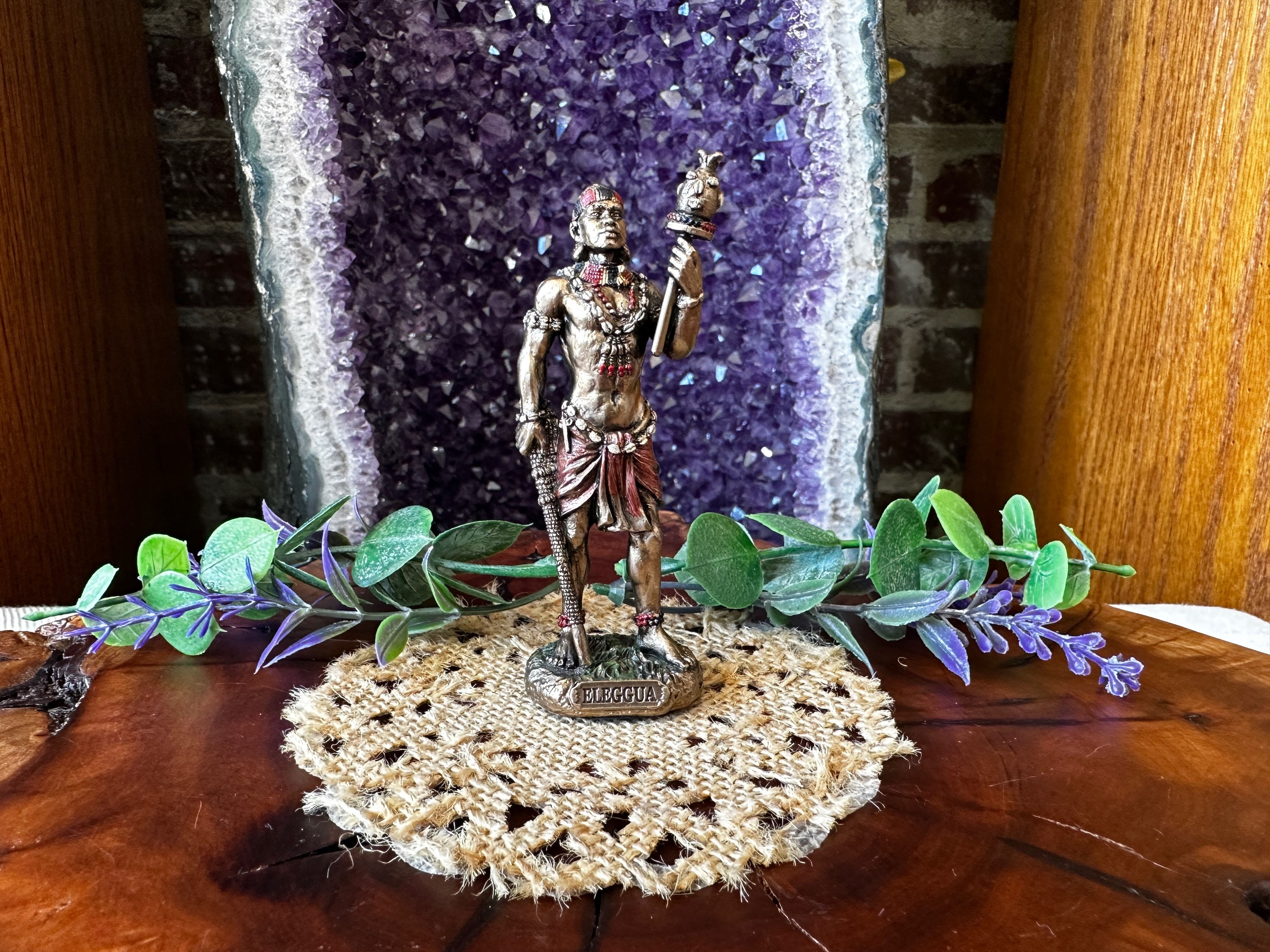 Ellegua Orisha of Travelers, Crossroads, and Fortune Bronze Statue (Mini)