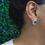 Thumbnail: Half Petal Motif Oval Emerald Earrings