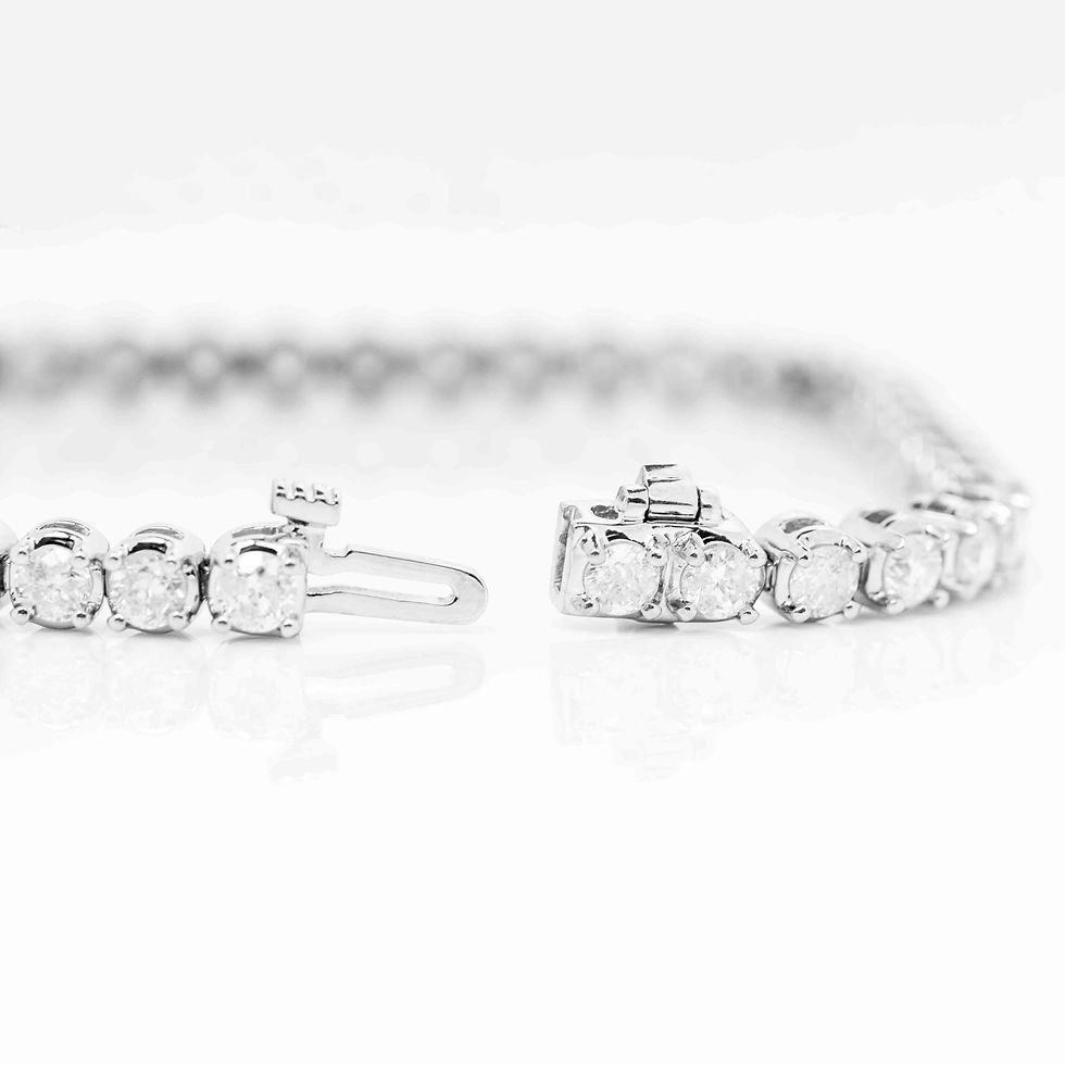 Thumbnail: 5.27 Carat Round Shape Prong-Set Diamond Tennis Bracelet