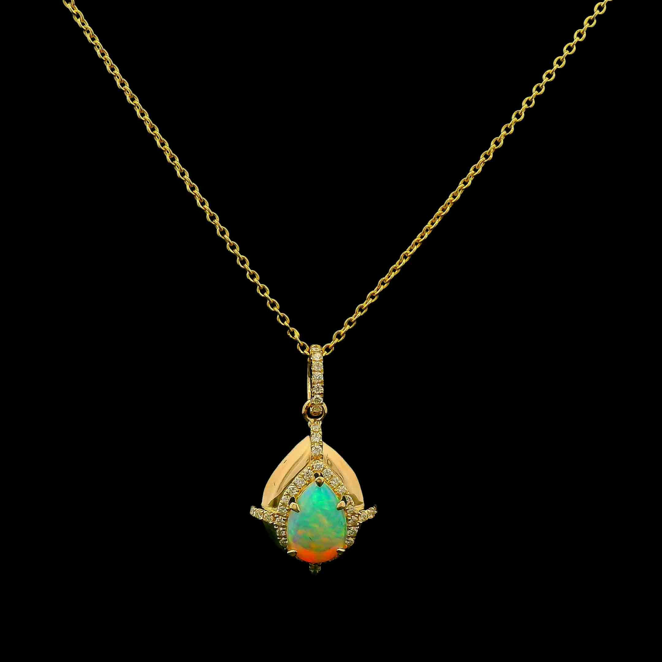 Bold Gold Opal Pendant