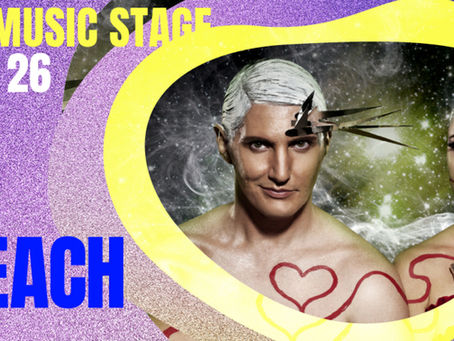 Colourful promo image for Gold Coast dance / rock band Super Massive's show on the Live Music Stage lakeside at HOTA for Opening Night of Bleach Festival 2026 and Beacon Opening Night