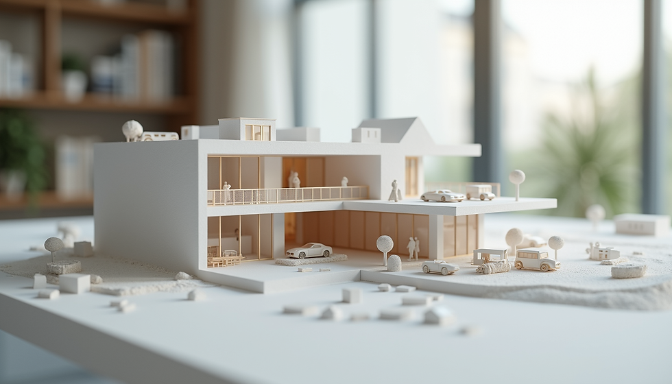 Concept design review showing property layouts, site considerations and development planning documents.