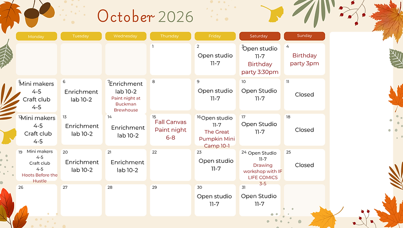 Red Green Orange Simple Illustration Autumn Leaves October 2026 Monthly Calendar.png