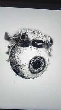 pufferfish design on procreate done by nate inks at pulsatink tattoo studio juhu in mumbai