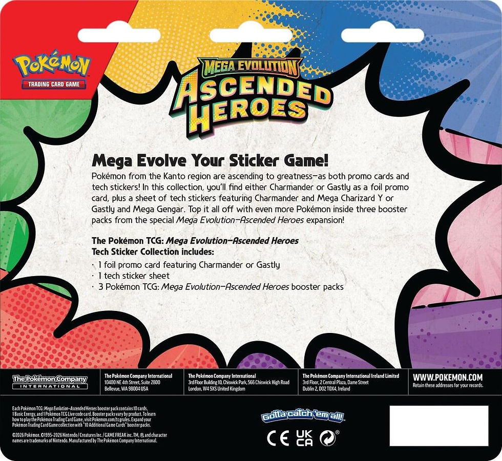 Mega Evolution Ascended Heroes Tech Sticker Collection - Gastly - ME
