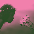 Fille Fleurs Sentir