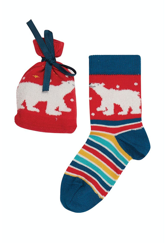 Frugi Super Socks in a Bag Polar Bear