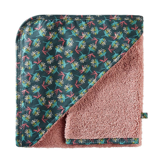 Hooded Towel and Wash Mitten Vintage Pink/Flowers