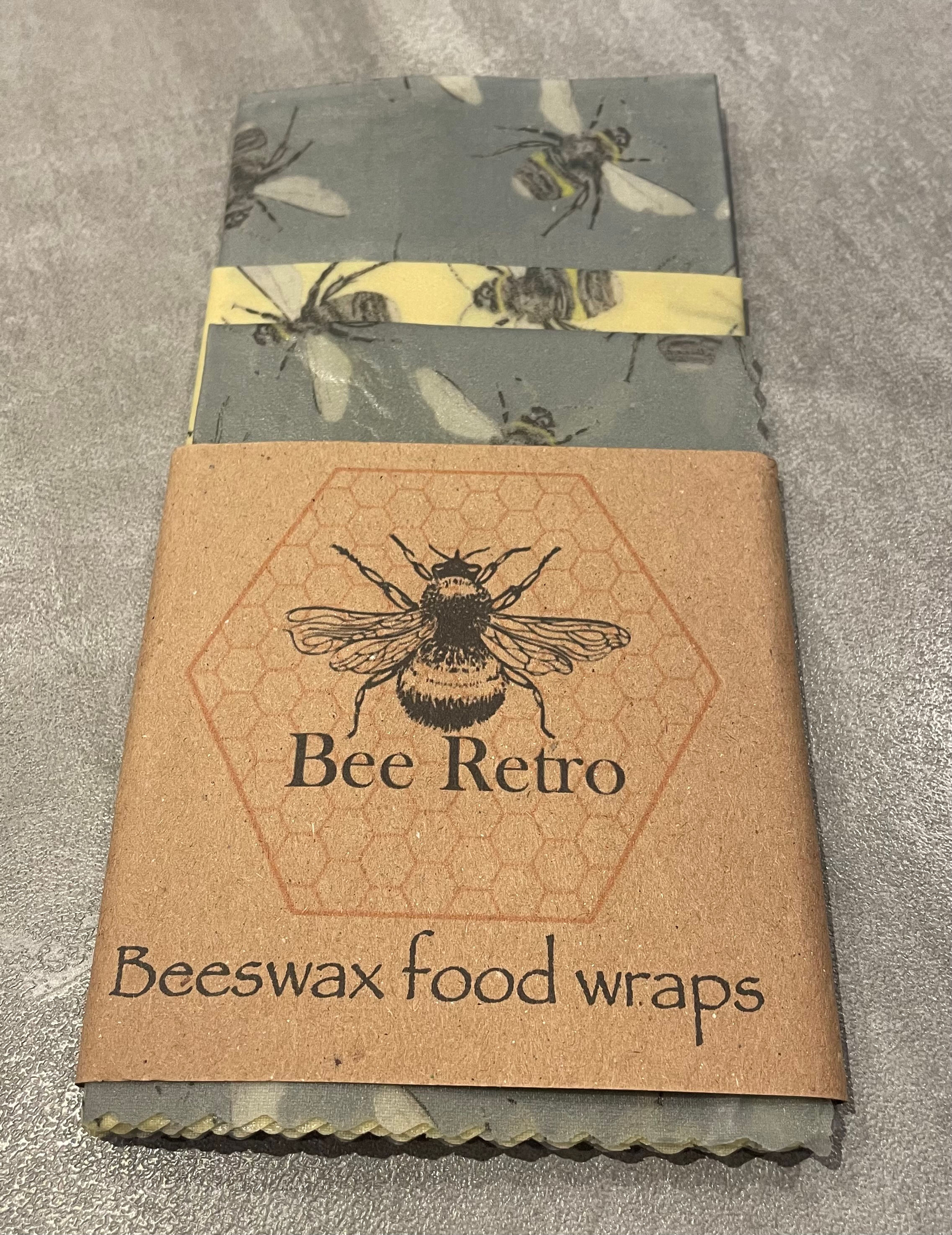 BeeRetro Beeswax Wraps x3 Mixed Sizes