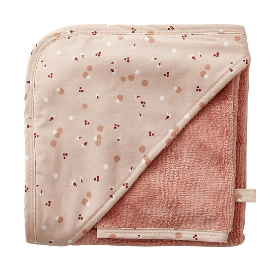 Hooded Towel and Wash Mitten Nude/Masala