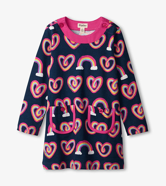 Hatley Twisty Rainbow Hearts Dress