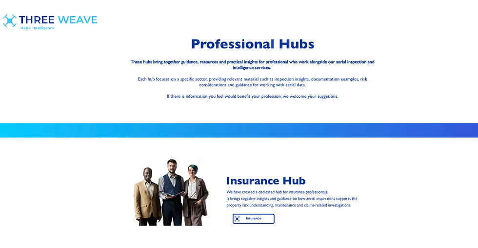 Image of Three Weave professional hub webpage