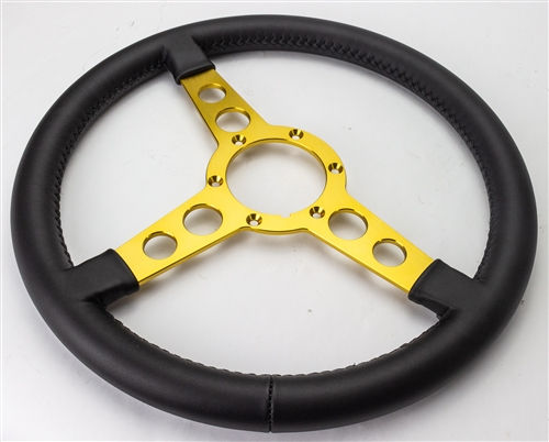 Thumbnail: 1970-1981 Trans Am Or Formula 14 inch Stitch Leather Steering Wheel Gold Spoke