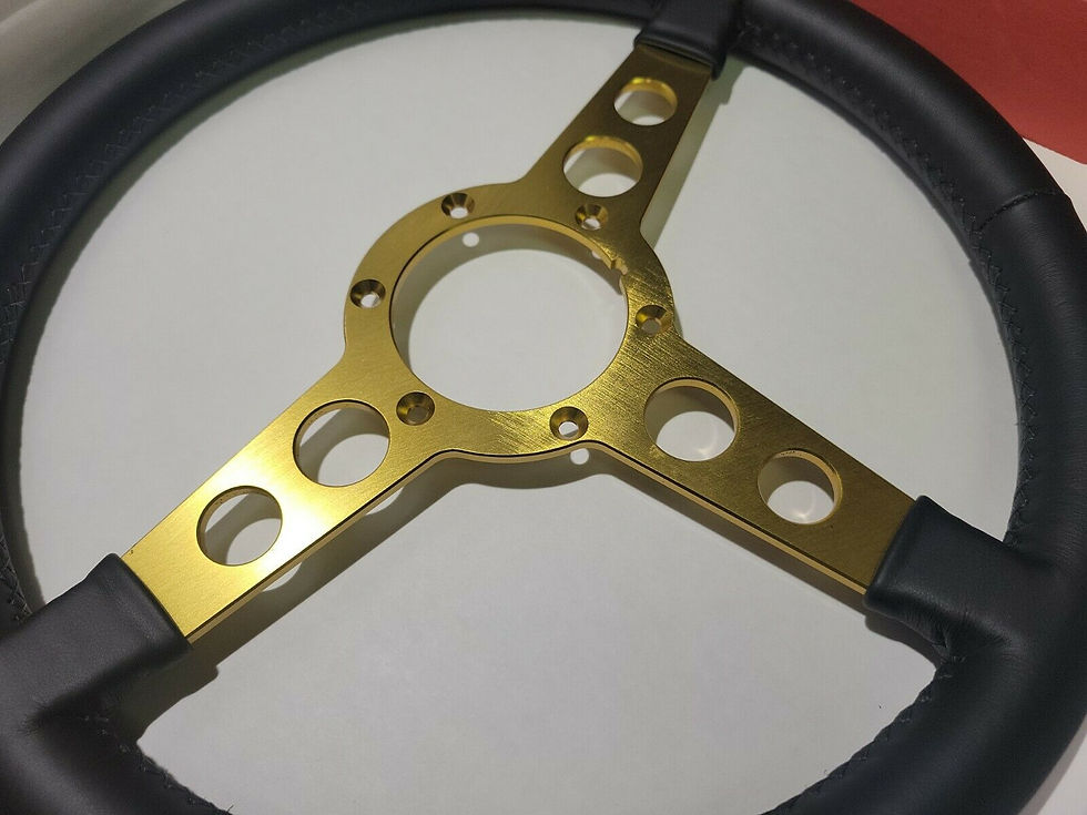 Thumbnail: 1970-1981 Trans Am Or Formula 14 inch Stitch Leather Steering Wheel Gold Spoke