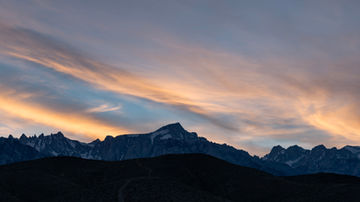 Sunset color, Mt. Whitney in Eastern Sierra