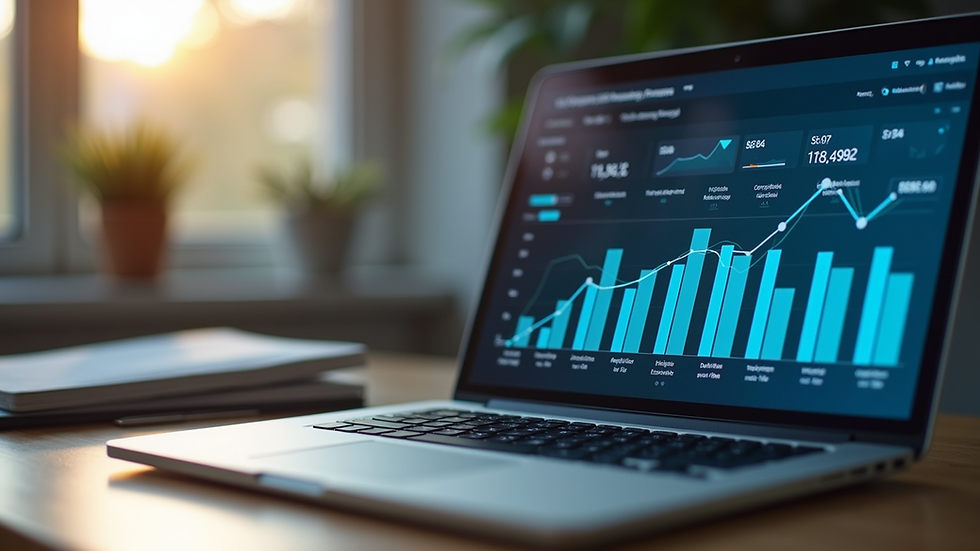 Close-up view of a laptop screen showing healthcare marketing analytics