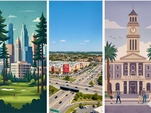 A picture comparing sugar land, katy and the woodlands to be used for Poppy Marketing and Consulting Services