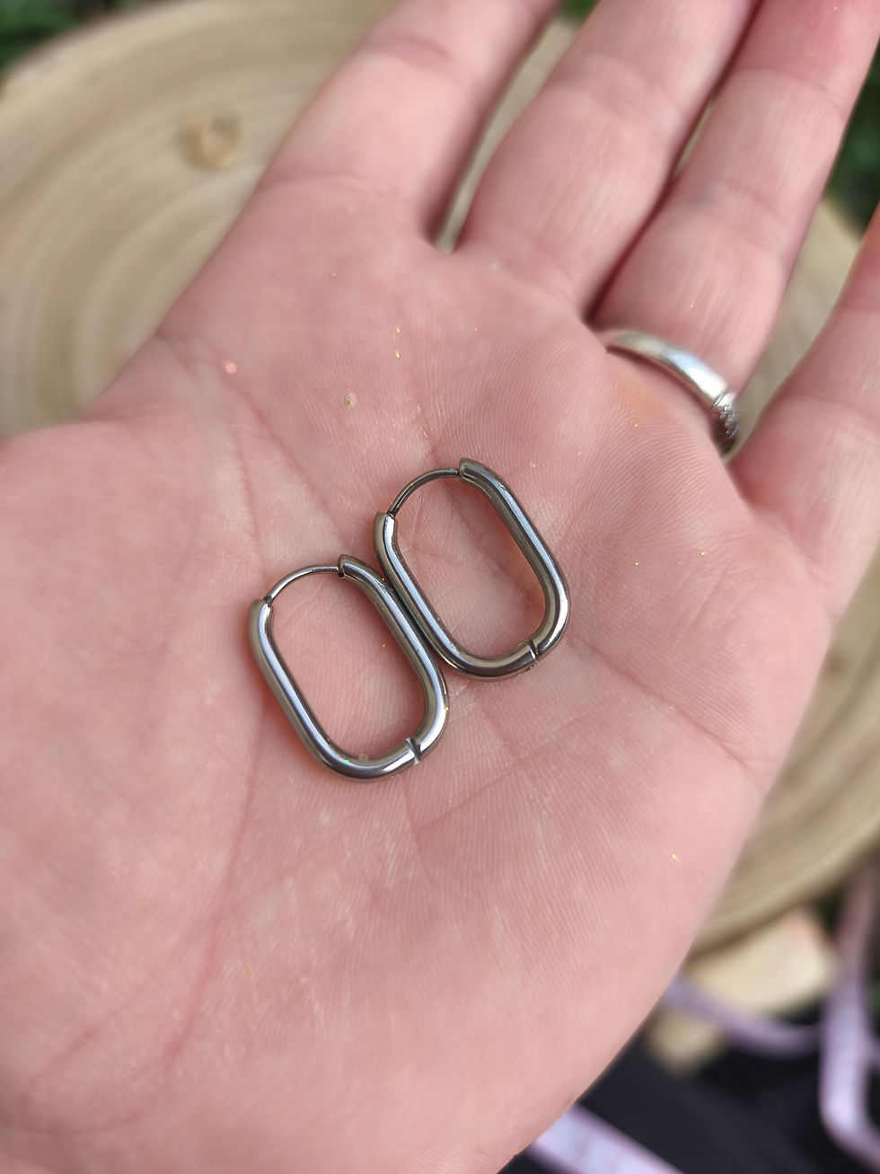 Miniature : Créoles en acier inoxydable – Base idéale pour pampilles