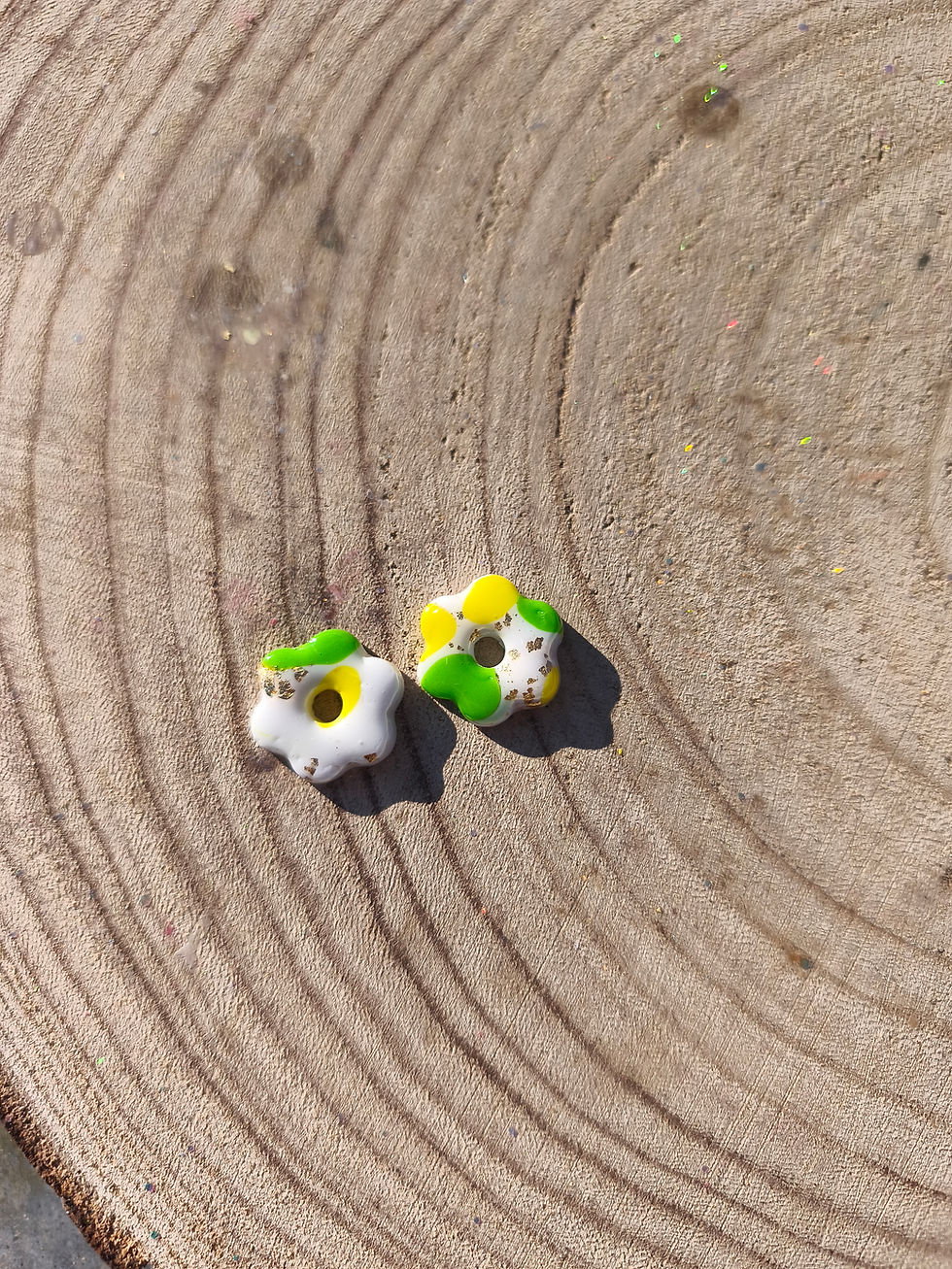 Miniature : Pampilles interchangeables en Fimo – création artisanale