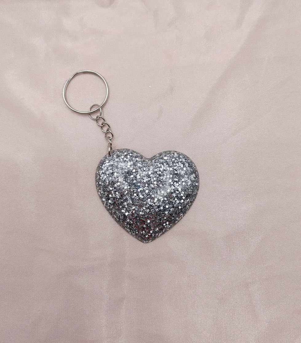 Miniature : Porte clés cœur paillettes