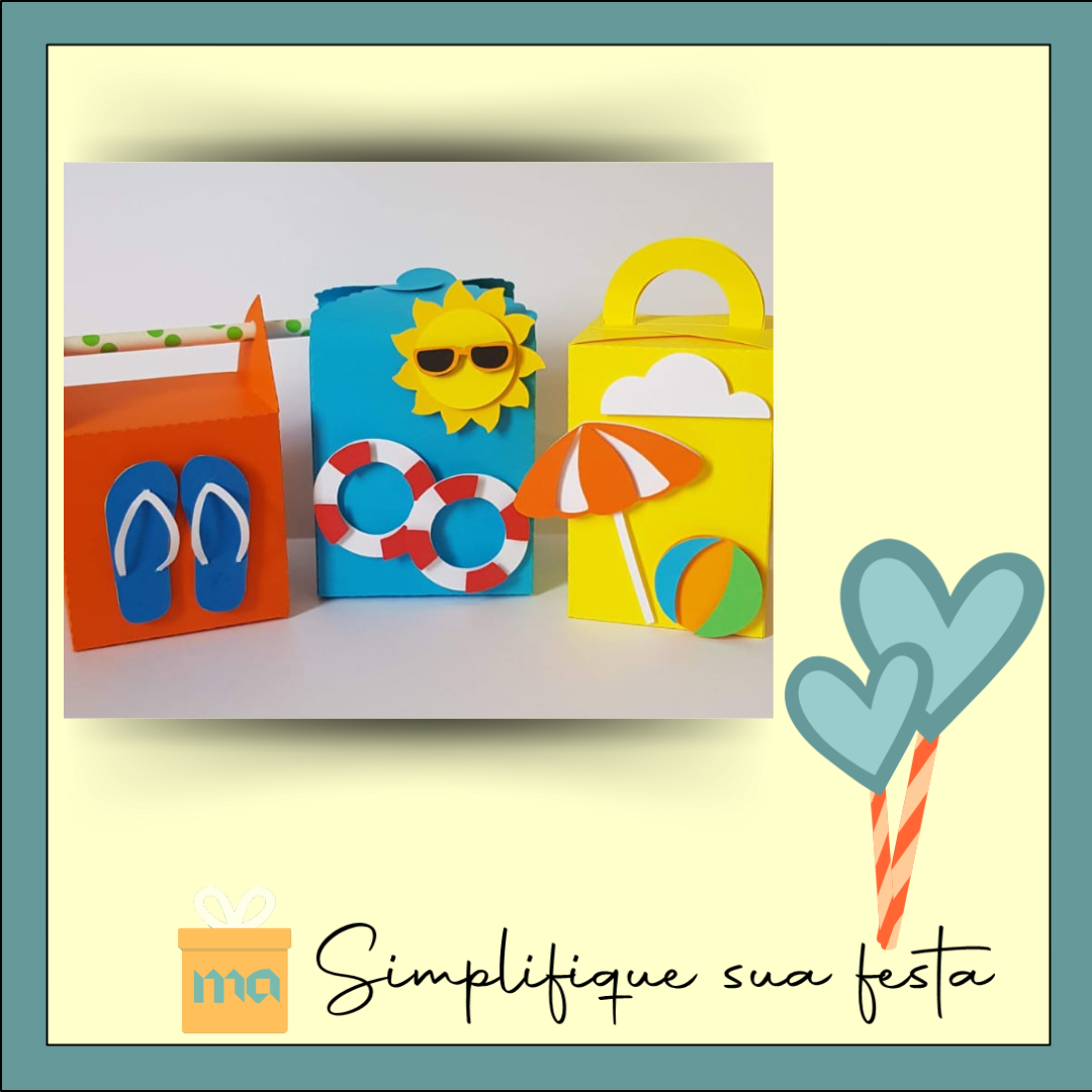 Caixinhas Personalizadas Praia -10 unidades