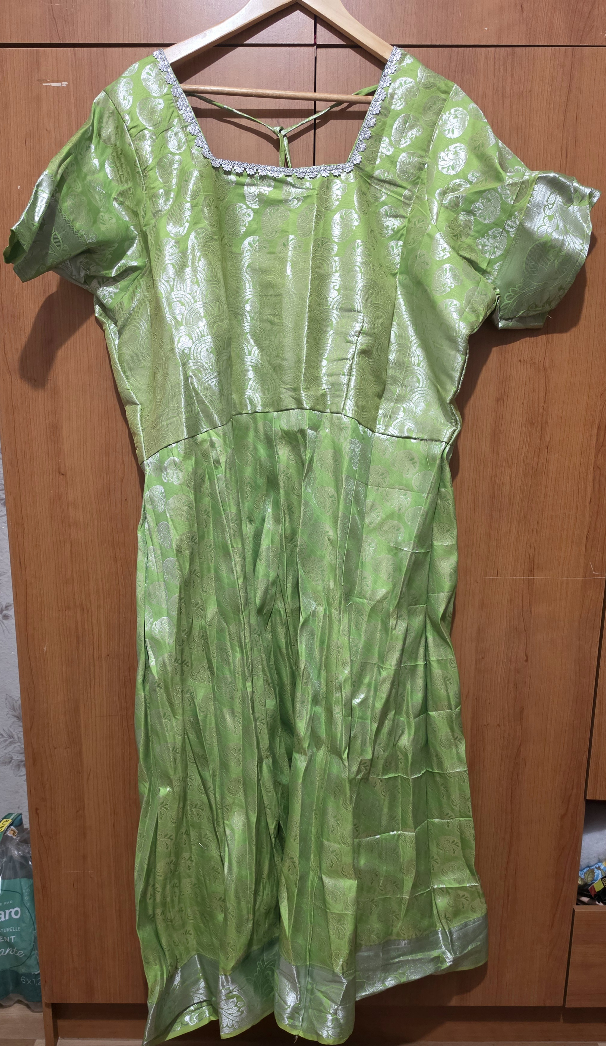 Robe indienne Anarkali vert clair