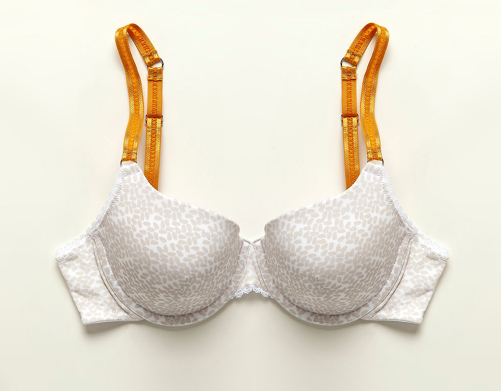 Thumbnail: Coffee Underwired Bra with print Beige