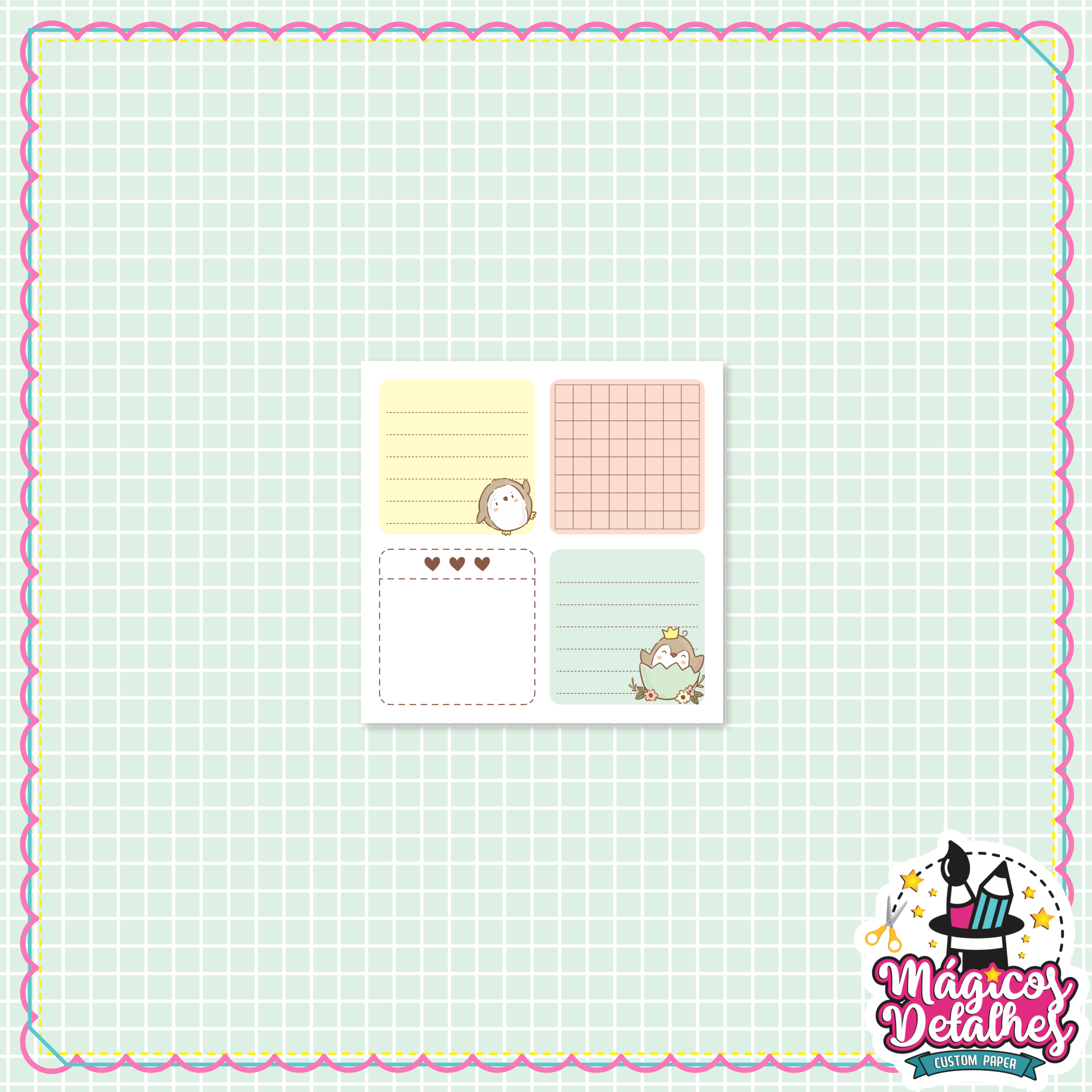 Bloco Spring Princess - 10x10 cm