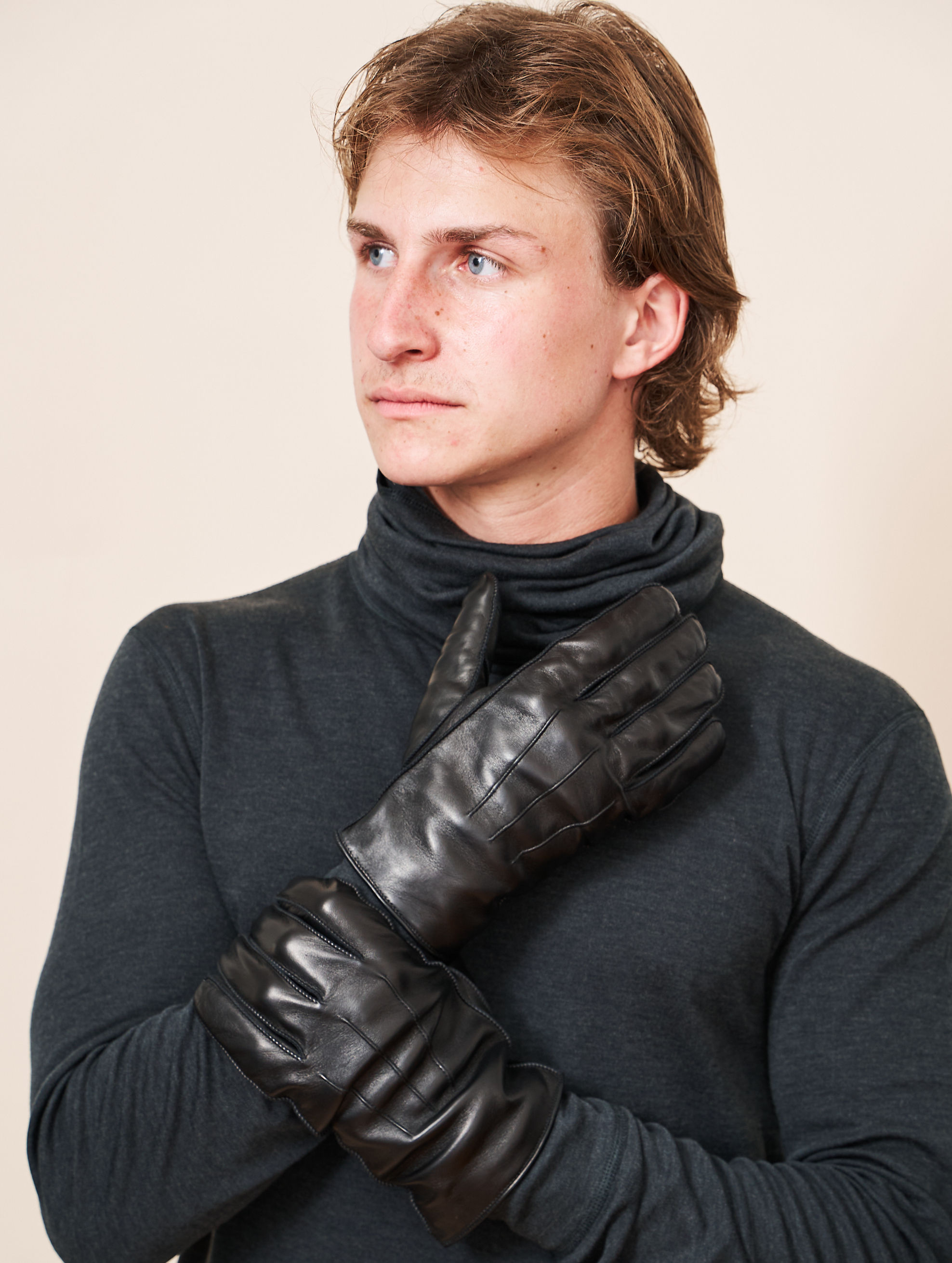 Herren-Lederhandschuhe mit integrierter FIBREHEAT™ Selbstwärmetechnik