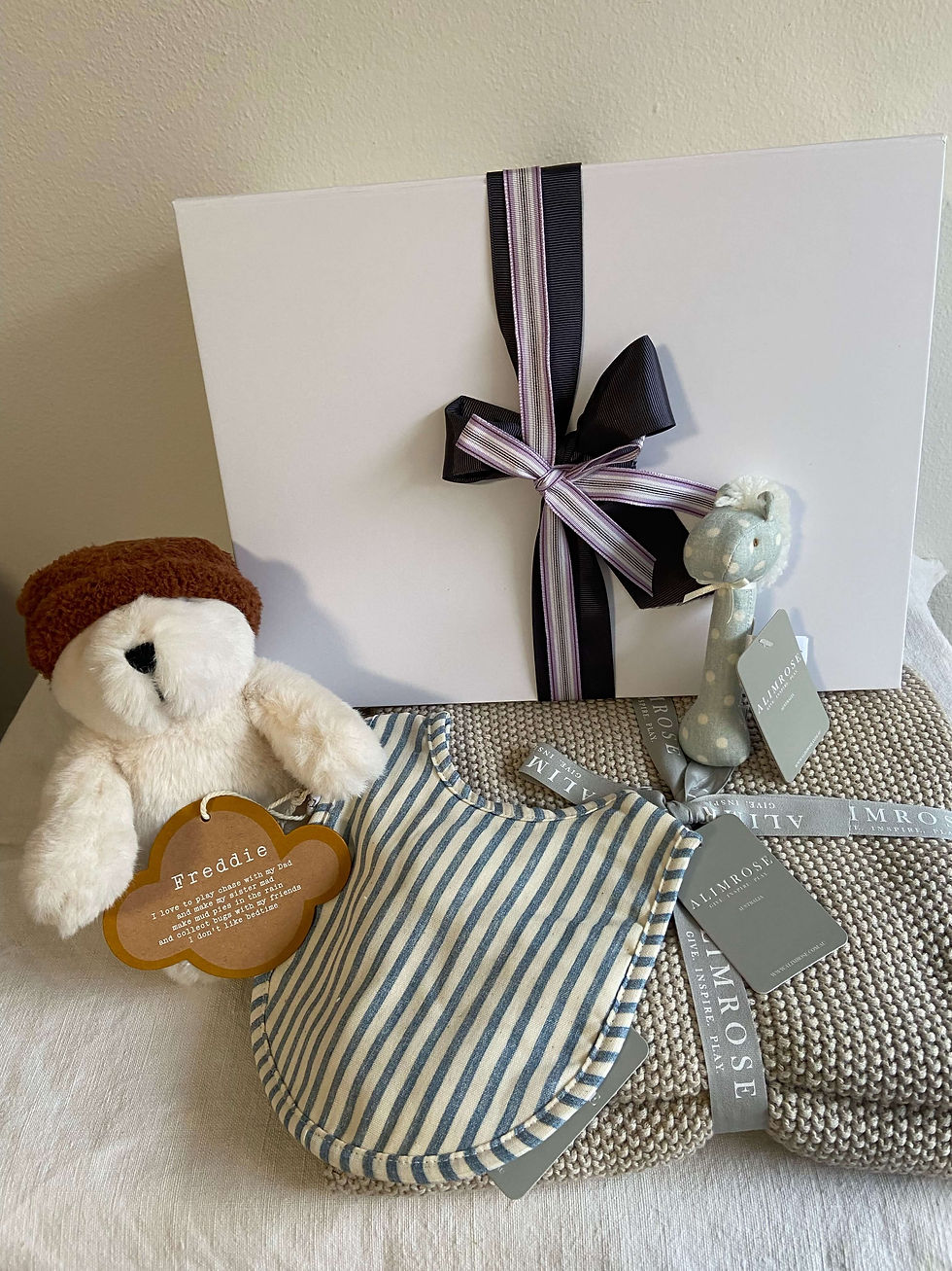 Build you own hamper with a gorgeous selection of baby gifts, perfect for baby shower.
