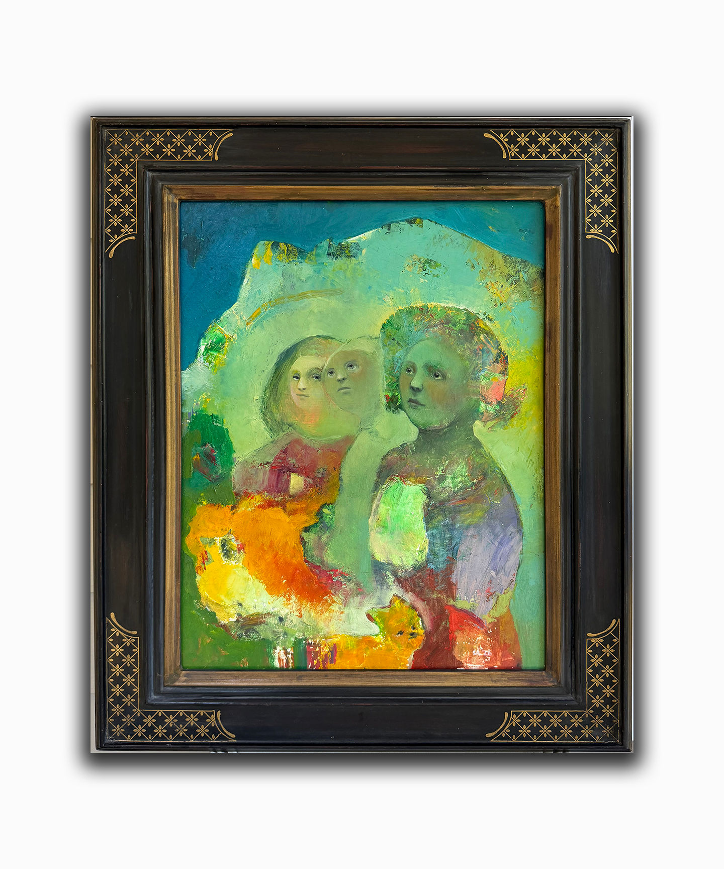 "Sisters of the Comfortable Silence" Framed original painting 24x19"