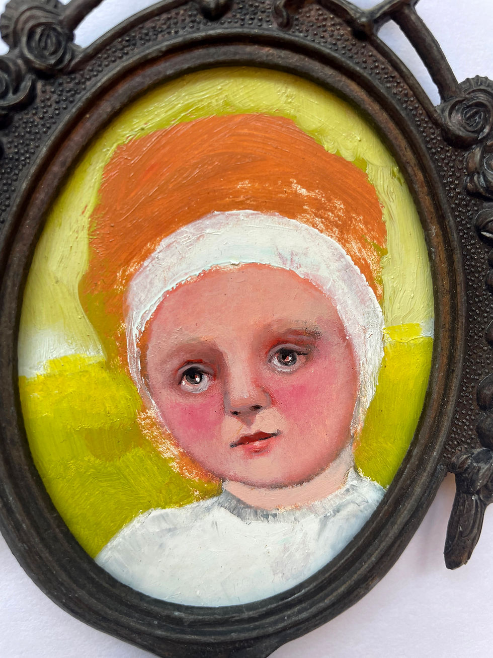 Thumbnail: "Child's Play" framed 4x6" original portrait