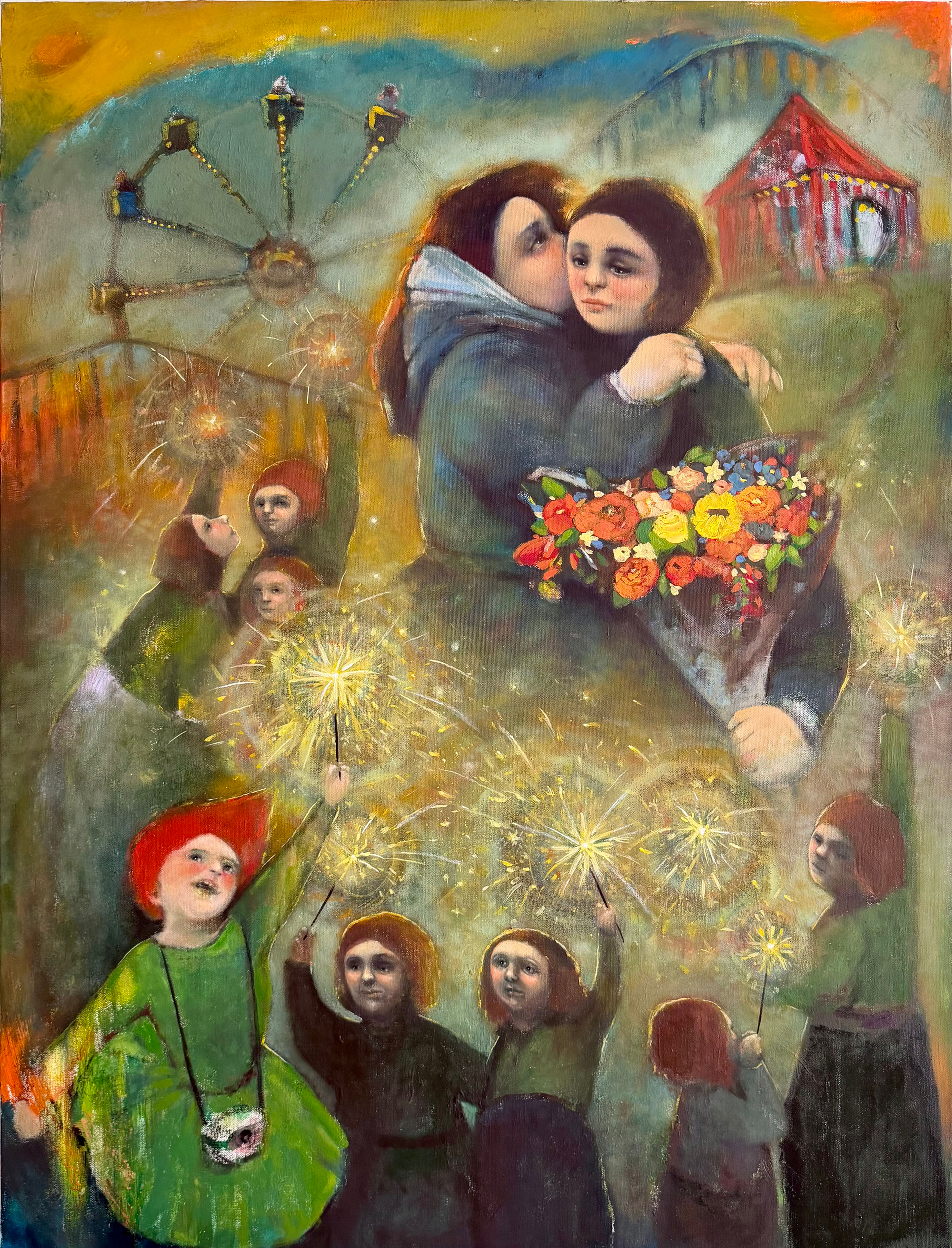 "Ours to Love and Hold Dear" Original oil painting 30x40"